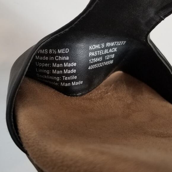 Croft & Barrow Ortholite  Low Wedge Heel Faux Vegan Leather Peep Toe Shoes 8.5 - Picture 8 of 8